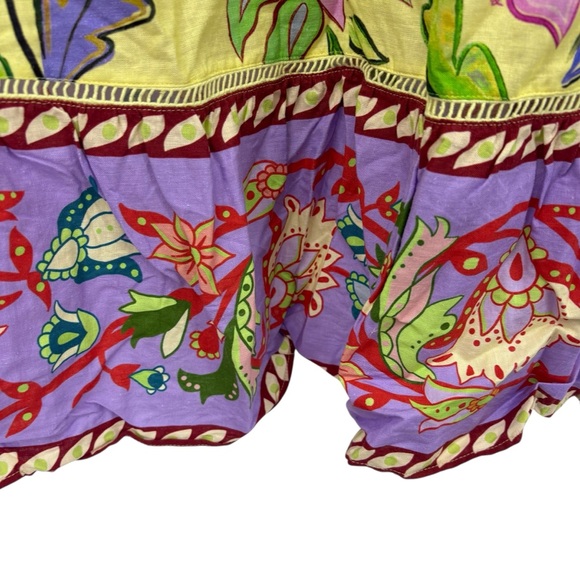 Farm Rio Yellow Floral Insects Flowy Maxi Dress Size Small Sleeveless NWT - Picture 11 of 15